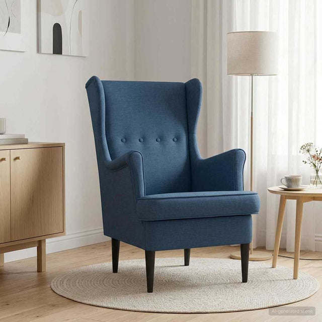 Vidaxl fauteuil blauw stof