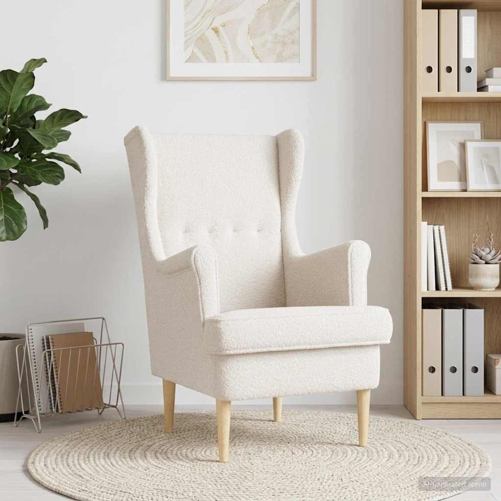 Vidaxl fauteuil crèmekleurig bouclé