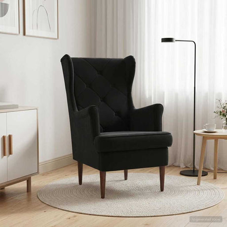 Vidaxl fauteuil zwart fluweel