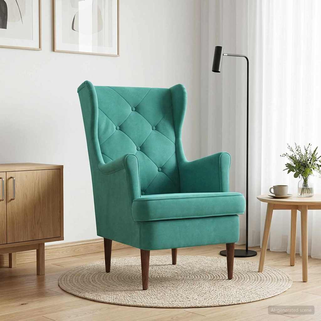 Vidaxl fauteuil turquoise fluweel