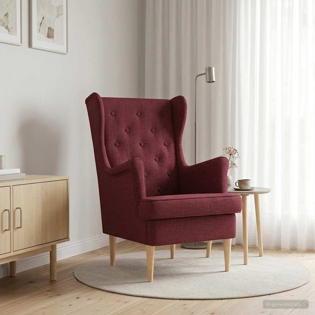 Vidaxl fauteuil wijnrood stof