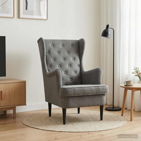Vidaxl fauteuil donkergrijs fluweel