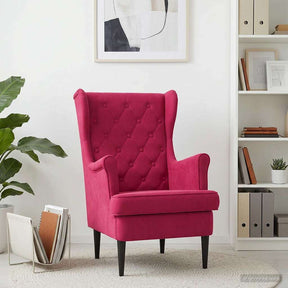 Vidaxl fauteuil wijnrood fluweel