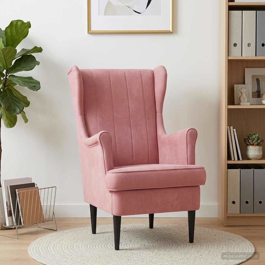 Vidaxl fauteuil roze fluweel