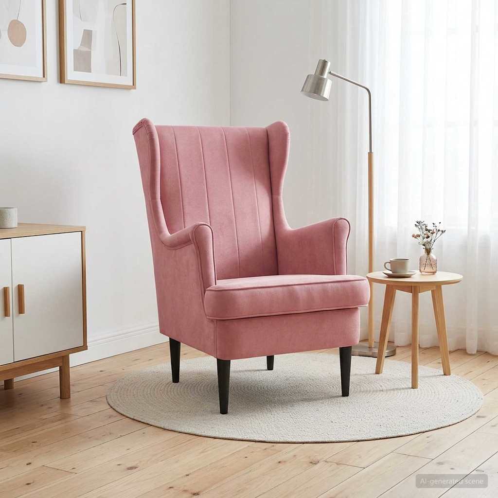Vidaxl fauteuil roze fluweel