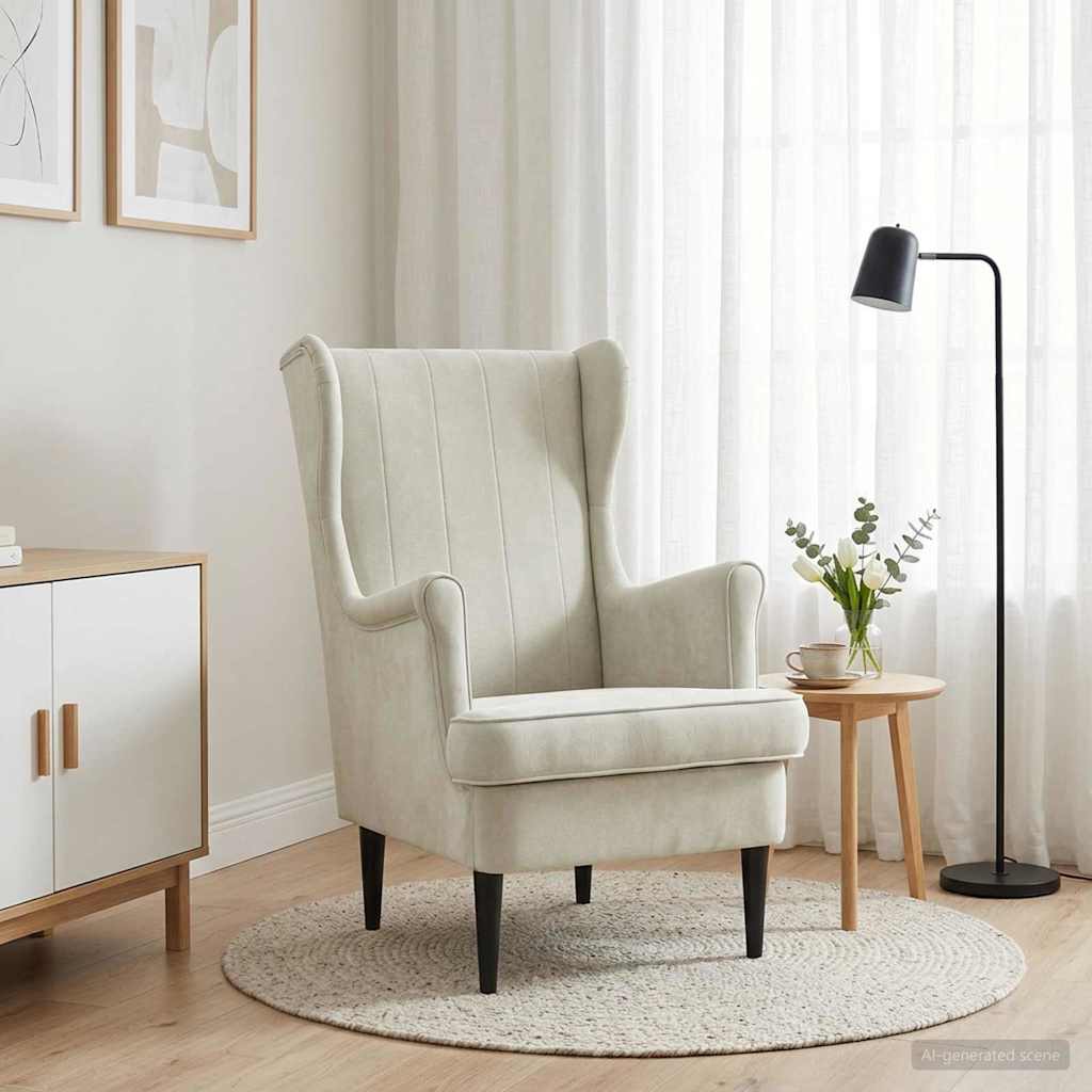 Vidaxl fauteuil crèmekleurig fluweel