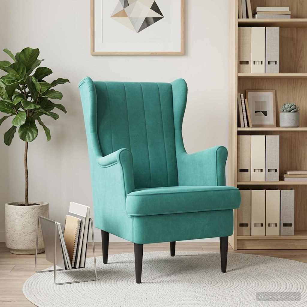 Vidaxl fauteuil turquoise fluweel