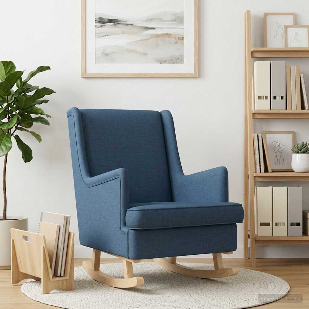 Vidaxl schommelstoel blauw 62 x 80 x 85 cm stof