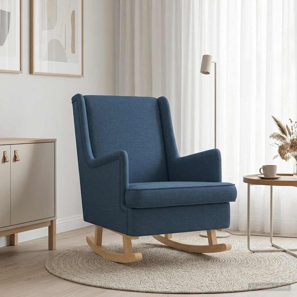 Vidaxl schommelstoel blauw 62 x 80 x 85 cm stof