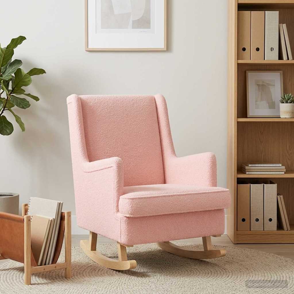 Vidaxl schommelstoel roze 62 x 80 x 85 cm bouclé