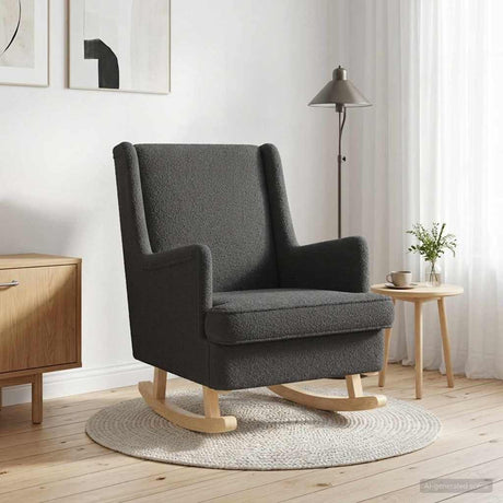 Vidaxl schommelstoel donkergrijs 62 x 80 x 85 cm bouclé