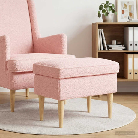 Vidaxl voetenbank roze 55 x 35 x 41 cm bouclé