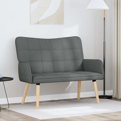 Vidaxl 2-zits sofa donkergrijs 115 x 61 x 87 cm stof