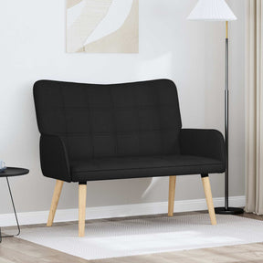 Vidaxl 2-zits sofa zwart 115 x 61 x 87 cm stof