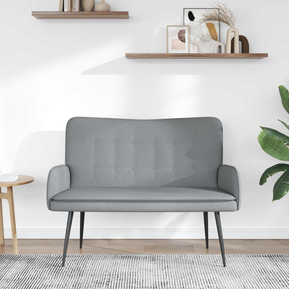 Vidaxl 2-zits sofa lichtgrijs 115 x 61 x 87 cm stof