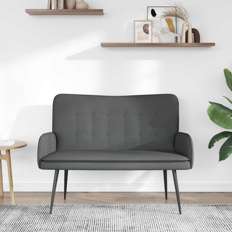 Vidaxl 2-zitsbank donkergrijs 115 x 61 x 87 cm stof