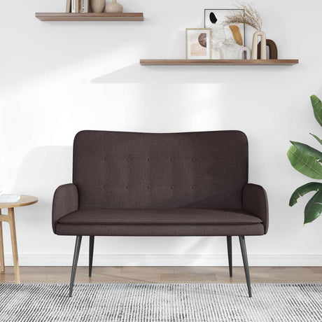 Vidaxl 2-zits sofa donkerbruin 115 x 61 x 87 cm stof