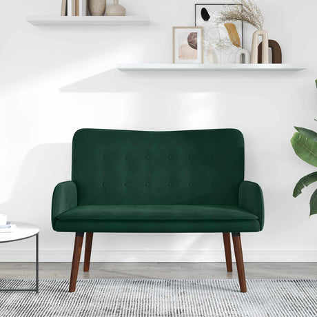 Vidaxl 2-zits sofa donkergroen 115 x 61 x 87 cm fluweel