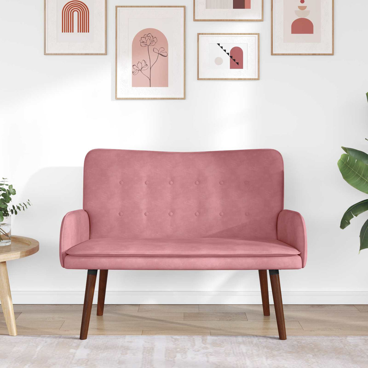Vidaxl 2-zits sofa roze 115 x 61 x 87 cm fluweel