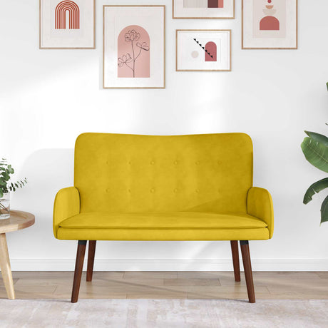 Vidaxl 2-zits sofa geel 115 x 61 x 87 cm fluweel