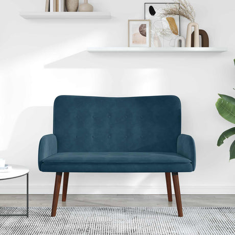 Vidaxl 2-zits sofa blauw 115 x 61 x 87 cm fluweel
