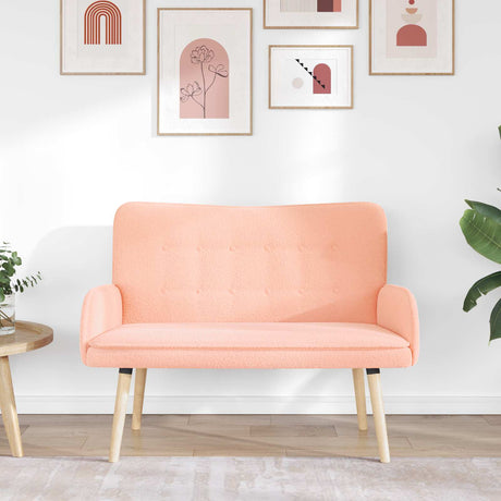 Vidaxl 2-zits sofa roze 115 x 61 x 87 cm bouclé