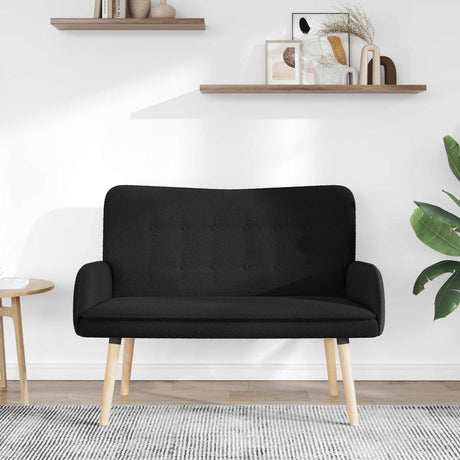 Vidaxl 2-zits sofa zwart 115 x 61 x 87 cm bouclé