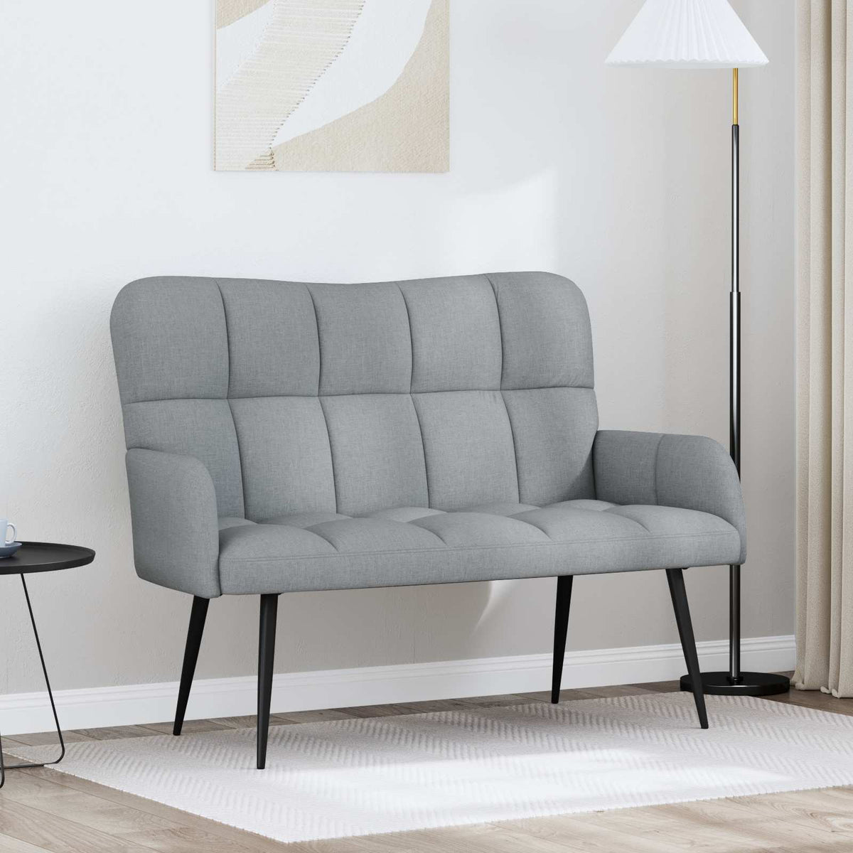 Vidaxl 2-zits sofa lichtgrijs 115 x 61 x 87 cm stof