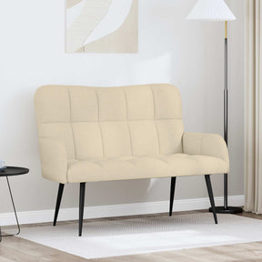Vidaxl 2-zits sofa crèmekleurig 115 x 61 x 87 cm stof