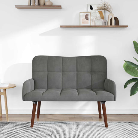 Vidaxl 2-zits sofa donkergrijs 115 x 61 x 87 cm fluweel