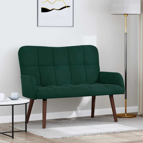 Vidaxl 2-zits sofa donkergroen 115 x 61 x 87 cm fluweel