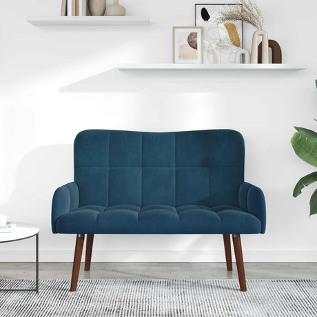 Vidaxl 2-zits sofa blauw 115 x 61 x 87 cm fluweel