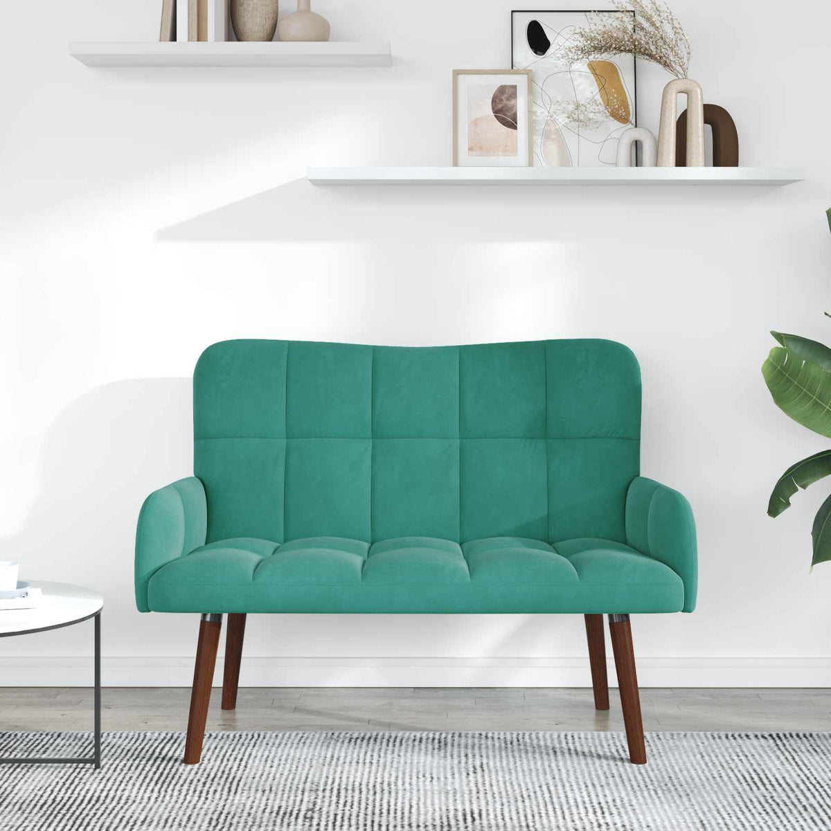 Vidaxl 2-zits sofa turquoise 115 x 61 x 87 cm fluweel