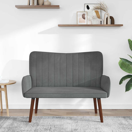 Vidaxl 2-zits sofa donkergrijs 115 x 61 x 87 cm fluweel