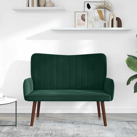 Vidaxl 2-zits sofa donkergroen 115 x 61 x 87 cm fluweel