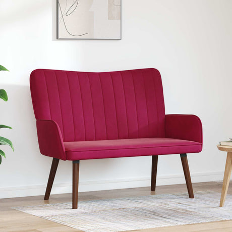 Vidaxl 2-zits sofa wijnrood 115 x 61 x 87 cm fluweel