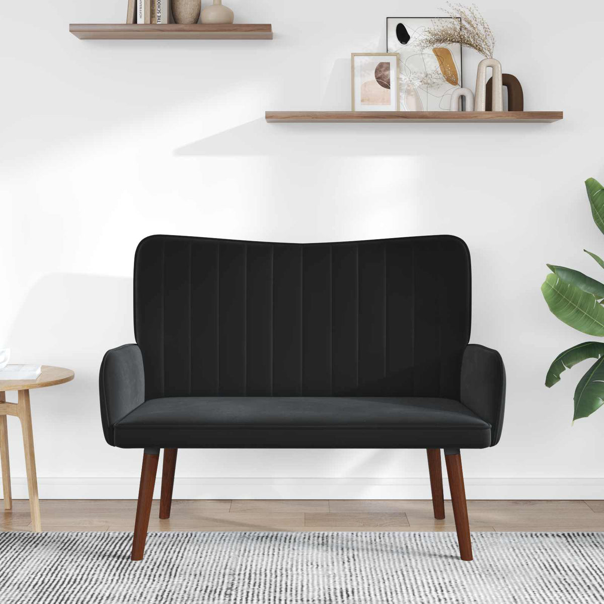 Vidaxl 2-zits sofa zwart 115 x 61 x 87 cm fluweel