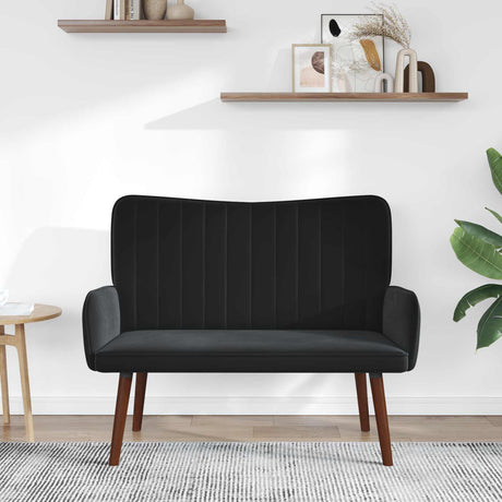 Vidaxl 2-zits sofa zwart 115 x 61 x 87 cm fluweel