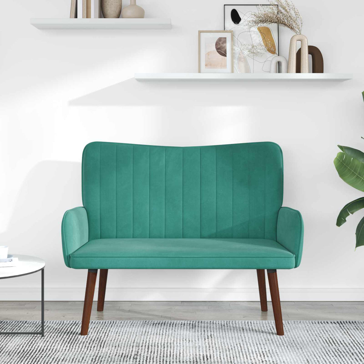 Vidaxl 2-zits sofa turquoise 115 x 61 x 87 cm fluweel
