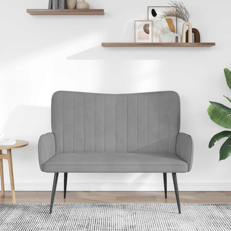 Vidaxl 2-zits sofa lichtgrijs 115 x 61 x 87 cm fluweel