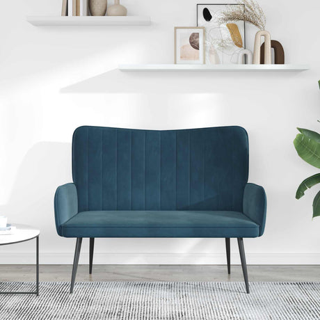 Vidaxl 2-zits sofa blauw 115 x 61 x 87 cm fluweel