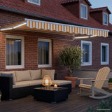 Vidaxl handbediende luifel met led's geel en wit 3 x 2 m
