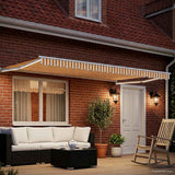 Vidaxl handbediende luifel met led's geel en wit 4 x 2 m