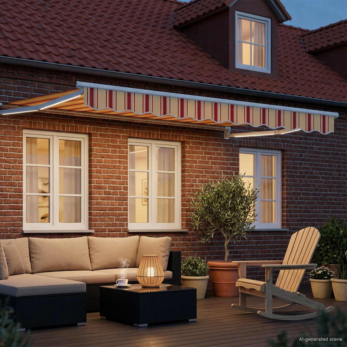Vidaxl handbediende luifel met led's multikleur 3 x 2,5 m