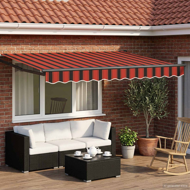 Vidaxl handbediende luifel met led's 2,5 x 2 m