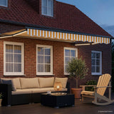 Vidaxl handbediende luifel met led's geel, wit, anthraciet 3 x 2 m