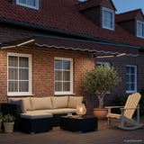 Vidaxl handbediende luifel met led's 3,5 x 2,5 m