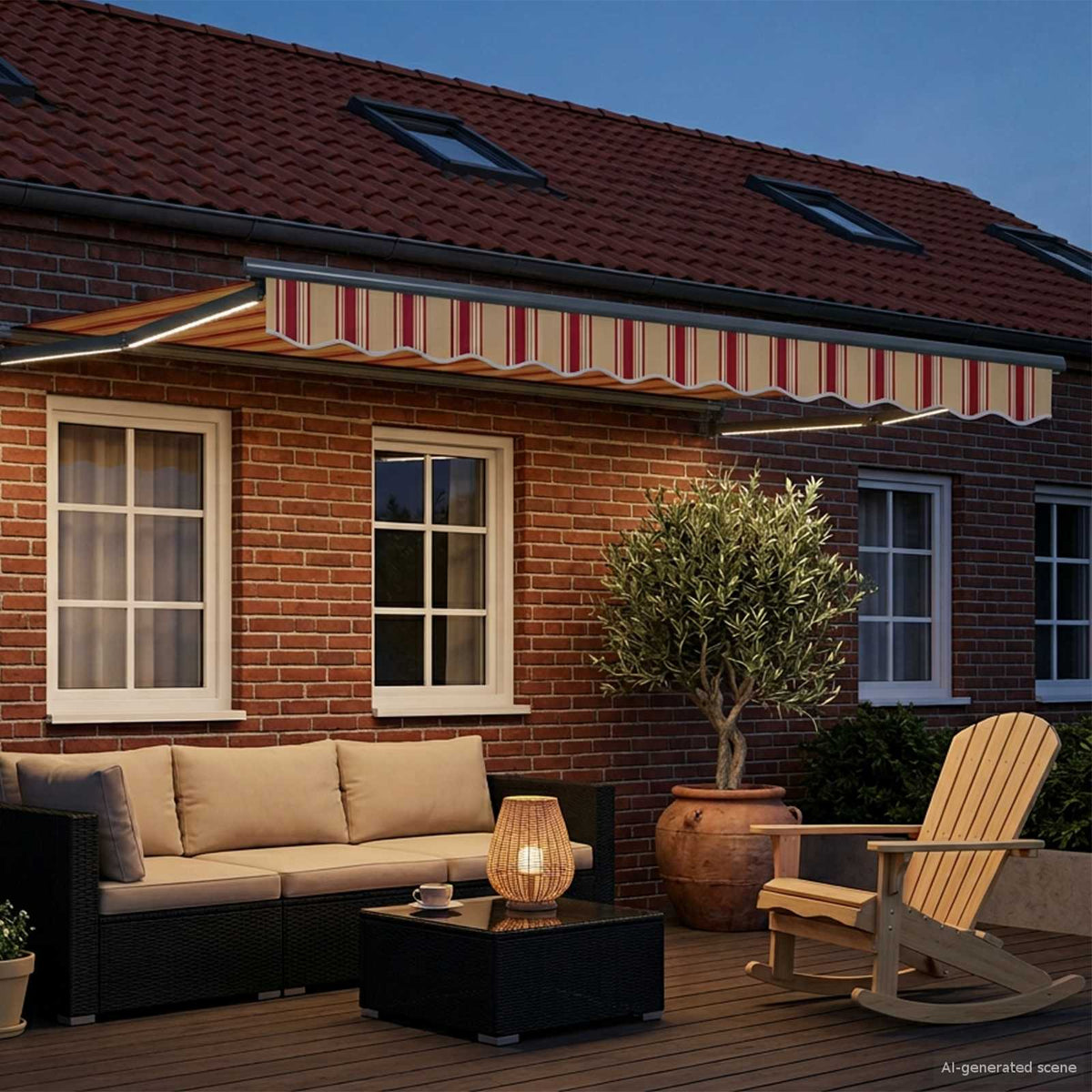 Vidaxl handbediende luifel met led's multikleur 3,5 x 2,5 m