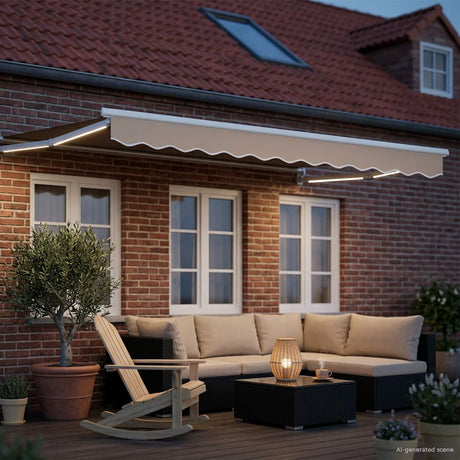 Vidaxl elektrisch uittrekbaar zonnescherm beige 3,5 x 2 m