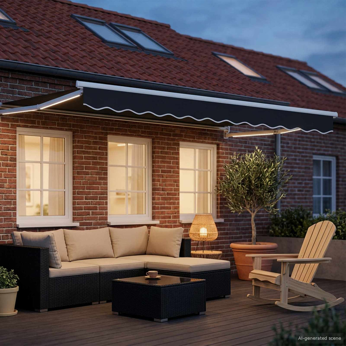 Vidaxl elektrisch uittrekbaar zonnescherm antraciet 3,5 x 2,5 m